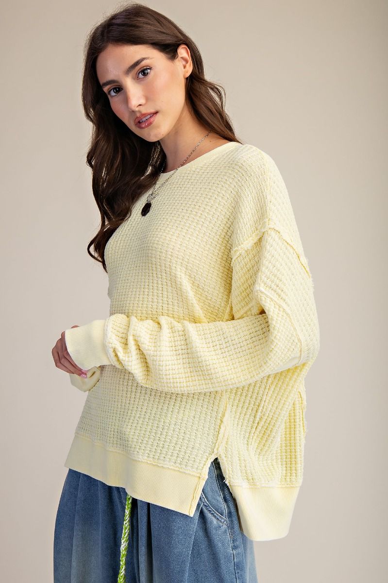 Mineral Washed Raw Cut Thermal Top Lemon Drop