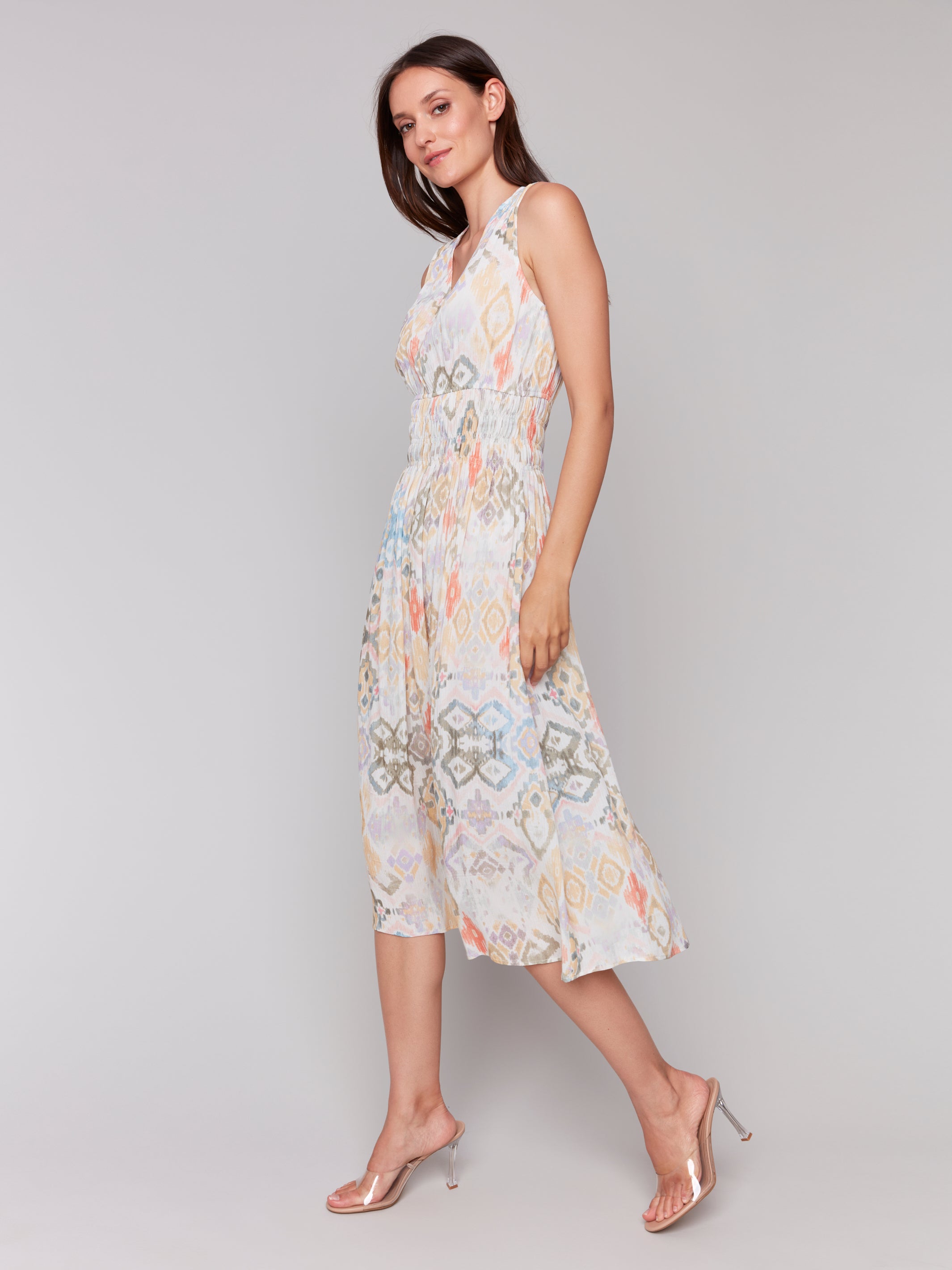 Printed Sleeveless Vneck Dress Lemonade