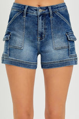 High Rise Side Cargo Pocket Shorts Medium