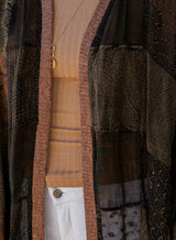Statement Sleeve Shrug Kimono With Vintage Patches Amber
