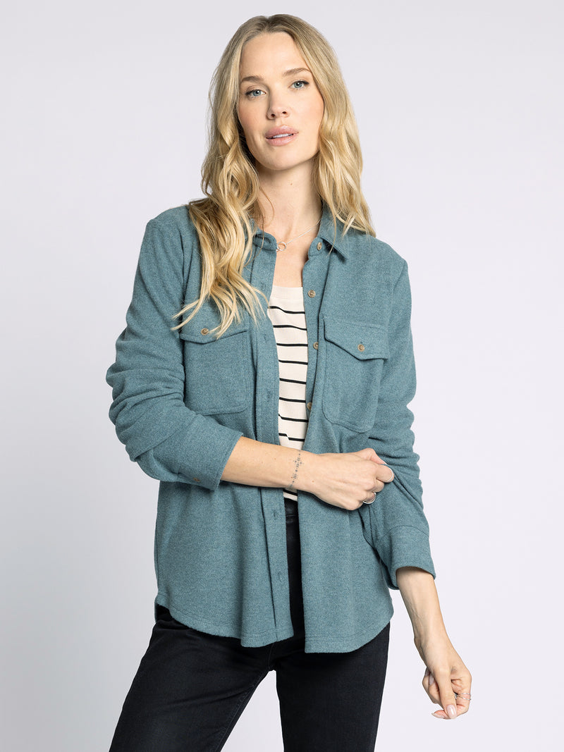 Cassian Button Up Shirt Spruce Heather