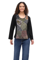 Gala Embroidered Top Black Multi