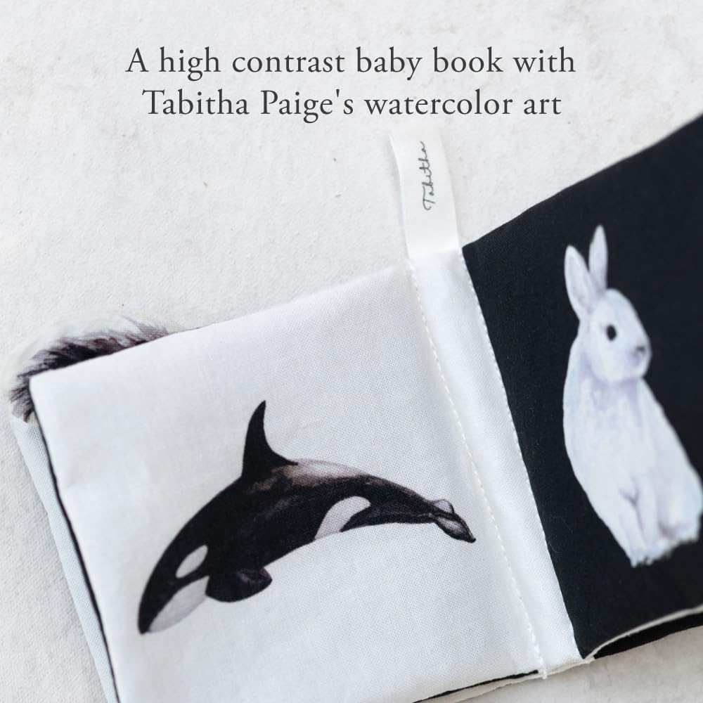 Organic Cotton Black & White Crinkle Tummy Time Book