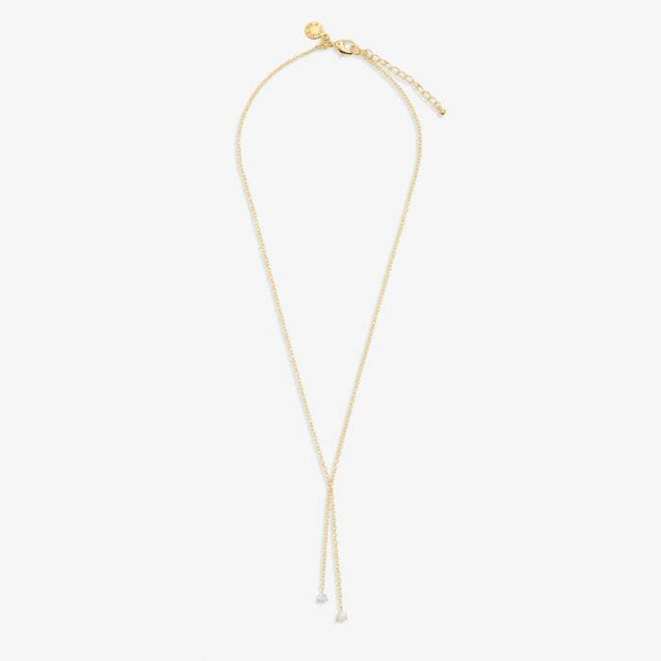 Halo Pearl CZ Lariat Necklace