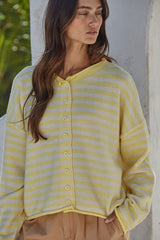 Ciela Stripe Cardigan Light Yellow