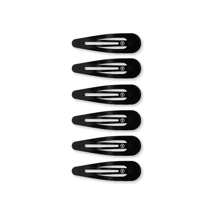 Teleties Snap Clips - 6 Pack Jet Black