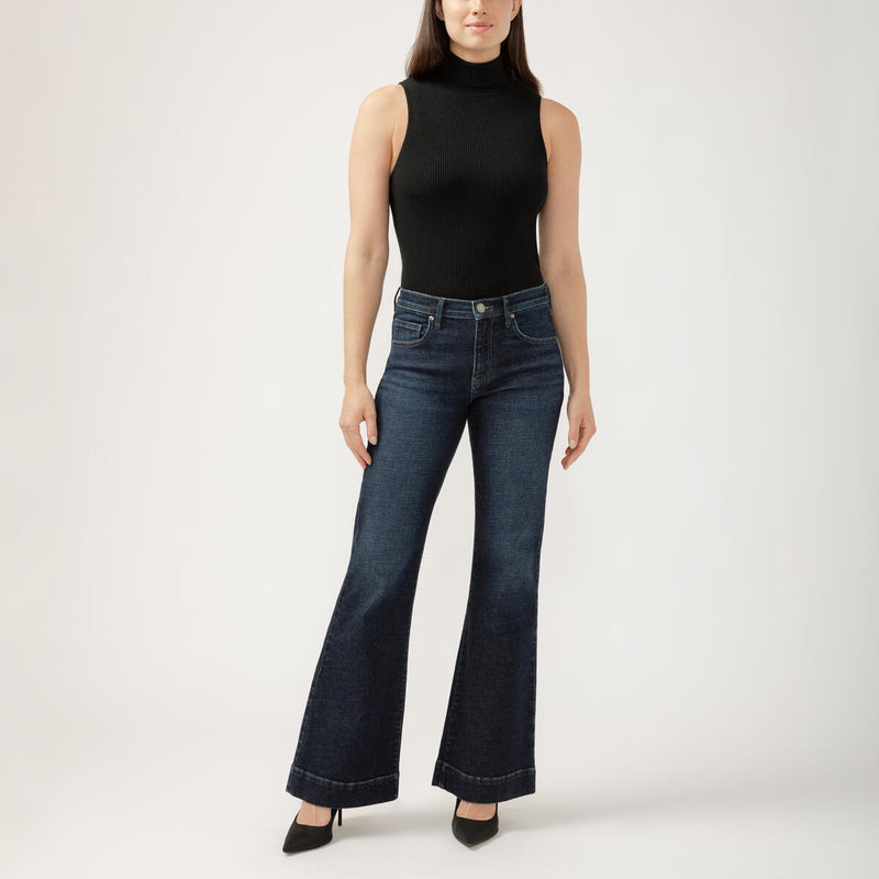 Kait 32" Inseam Mid Rise Flare Jeans Opera Blue