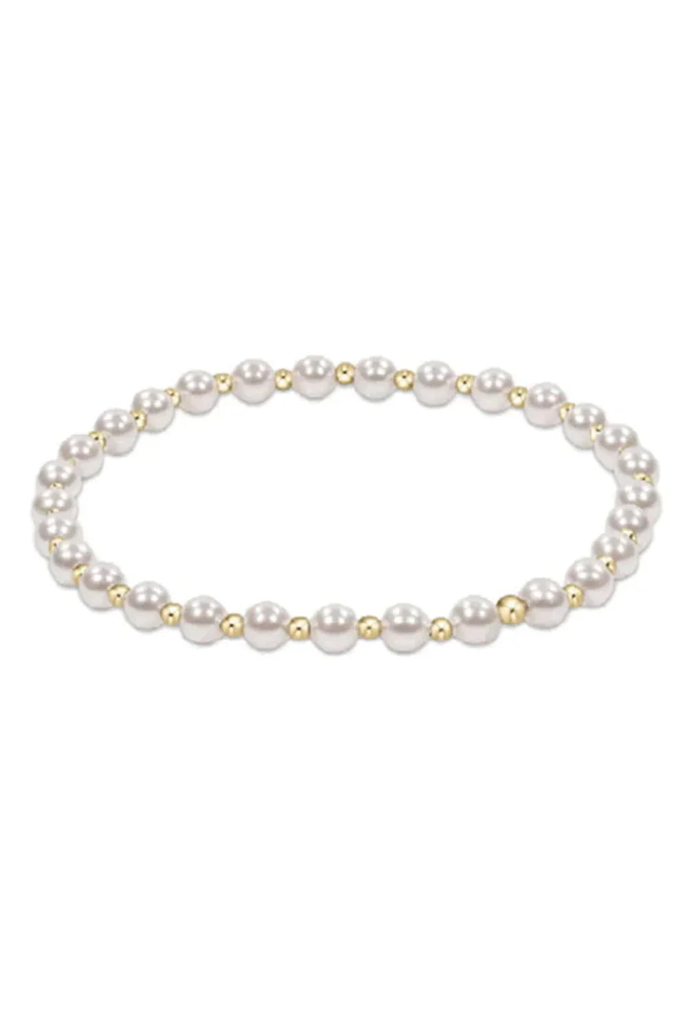 Classic Grateful Pattern 4mm Bead Bracelet Pearl