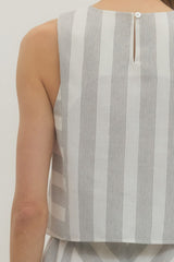 Multi Stripe Top Grey