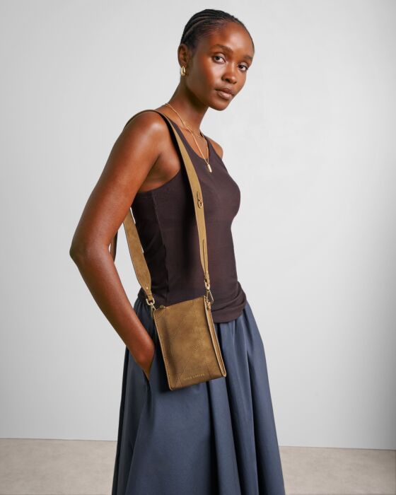 Avery Slim Quilted Suedette Crossbody Bag