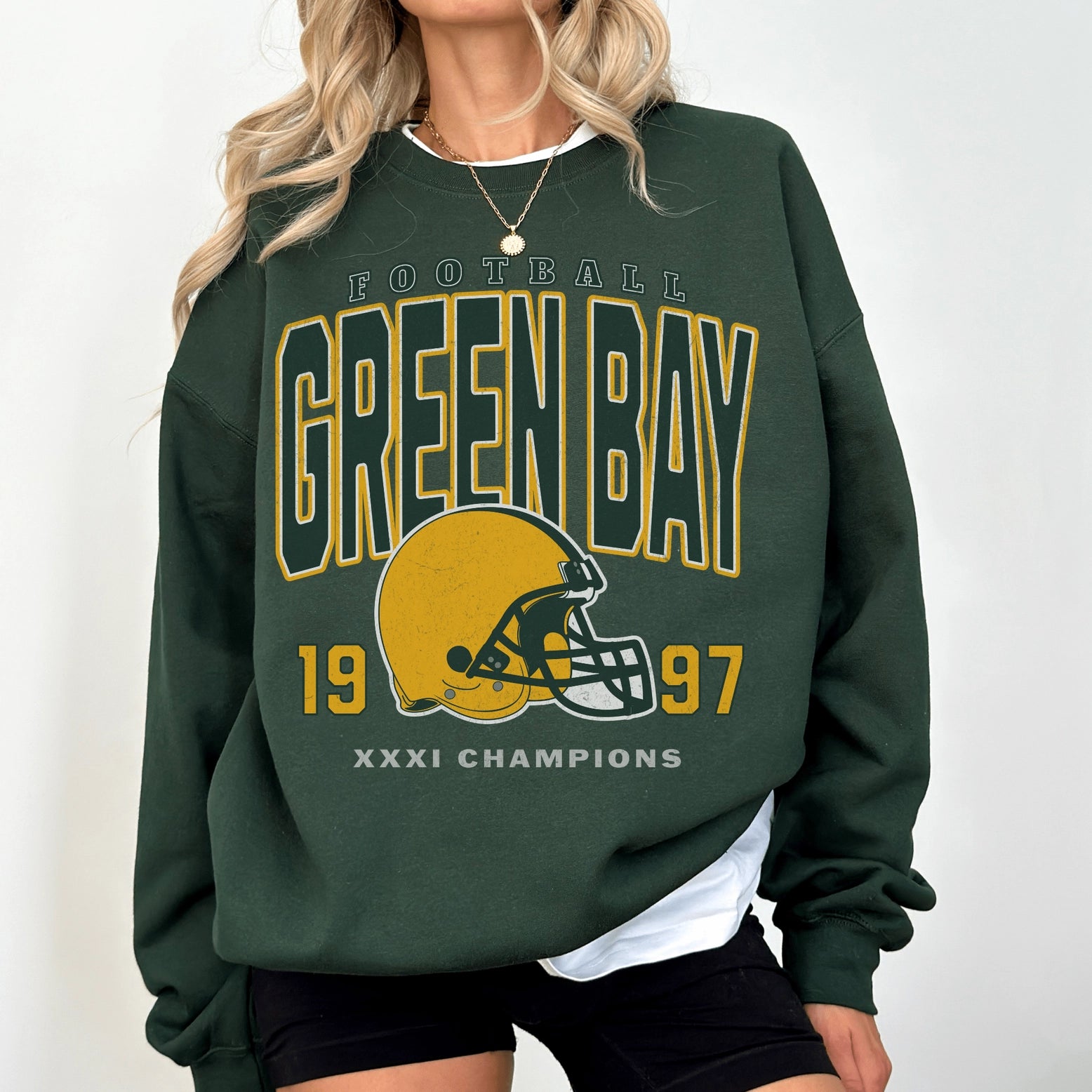 Green Bay Football Sweatshirt Forest Green