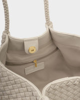 Nova Woven Small Shoulder Tote Oyster