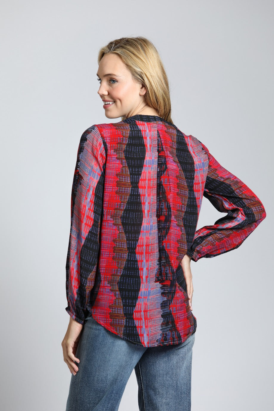 Horizontal Soft Waves Tassel Crossover Top Multi