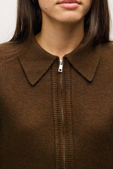 Marnie Zip Up Sweater Brown
