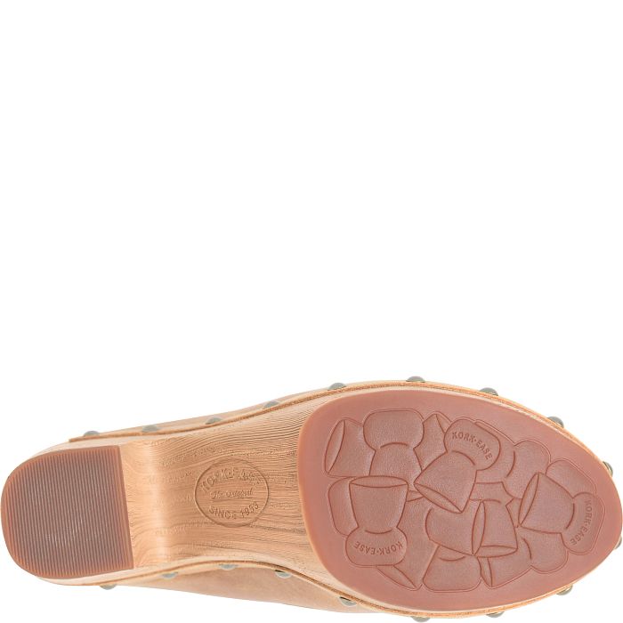 Spencer Studded Heeled Clogs Tan Timber