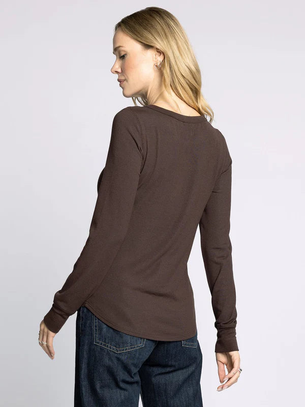 Stacy Long Sleeve Top Coffee Bean