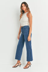 High Rise Wide Leg Jeans Dark