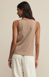Elin Striped Rib Tank Iced Coffee