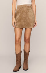 Perri Suede Mini Skirt Light Sand