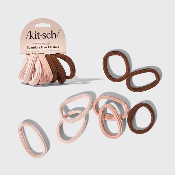 Recycled Seamless Hair Elastics - 8 Pack