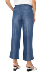 Tie Waist Wide Leg Ankle Pant Crenshaw