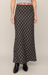 Europa Plaid Skirt Ash Black
