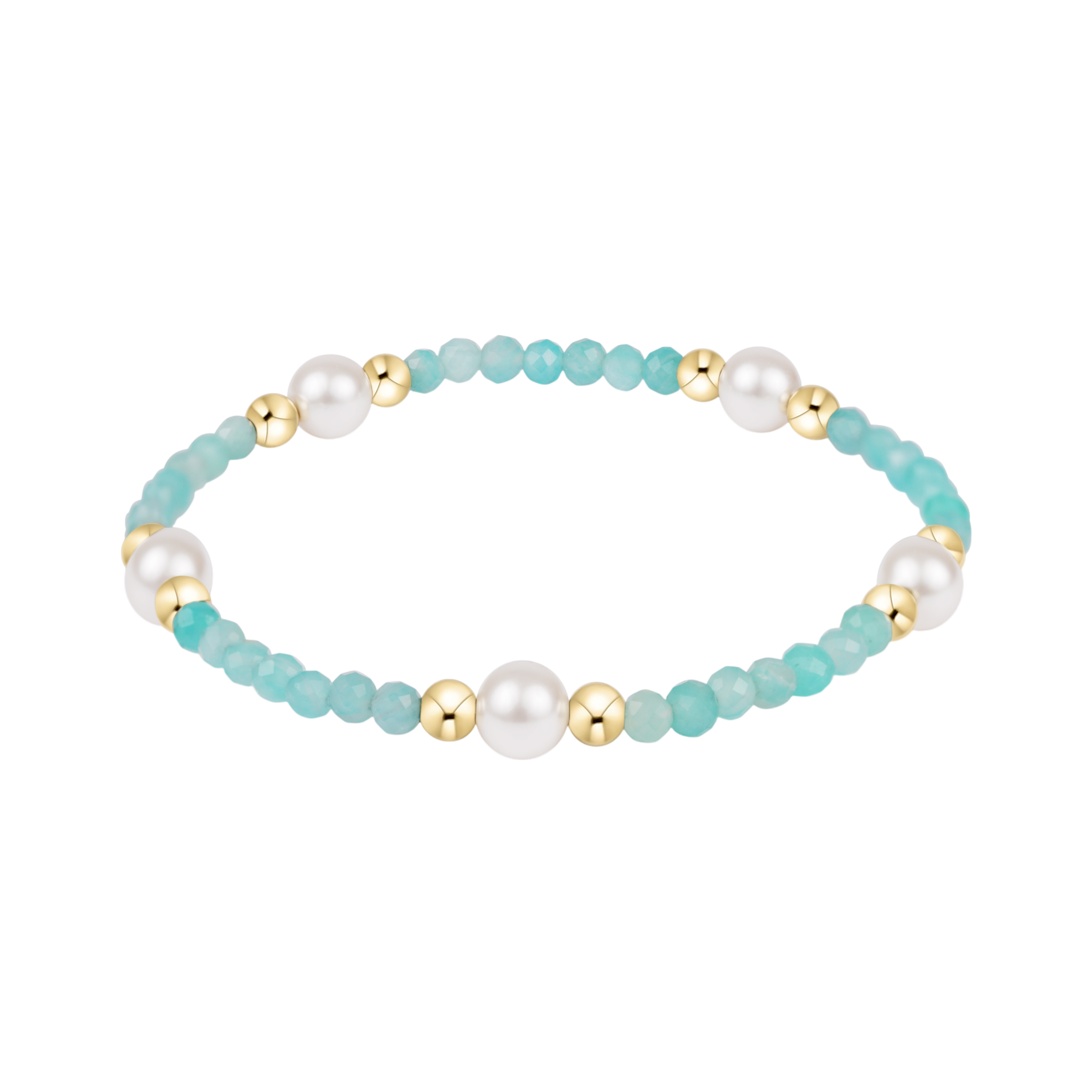 Extends Purpose Pearl 6mm Gem Bracelet Amazonite