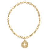Classic Gold 3mm Bead Disc Bracelet Blessed Gold Disc