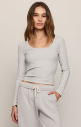 Greyson Scoop Long Sleeve Tee Silverlake