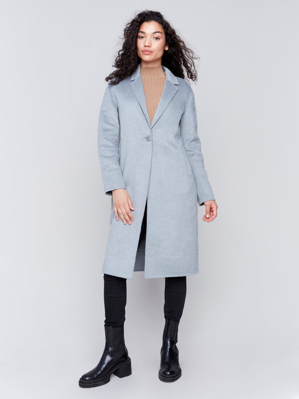 Double Face Wool Long Coat Heather Grey