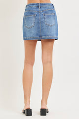 High Rise Stripe Mini Skort Medium
