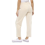 Cable Detailed Scuba Straight Leg Pants Cream