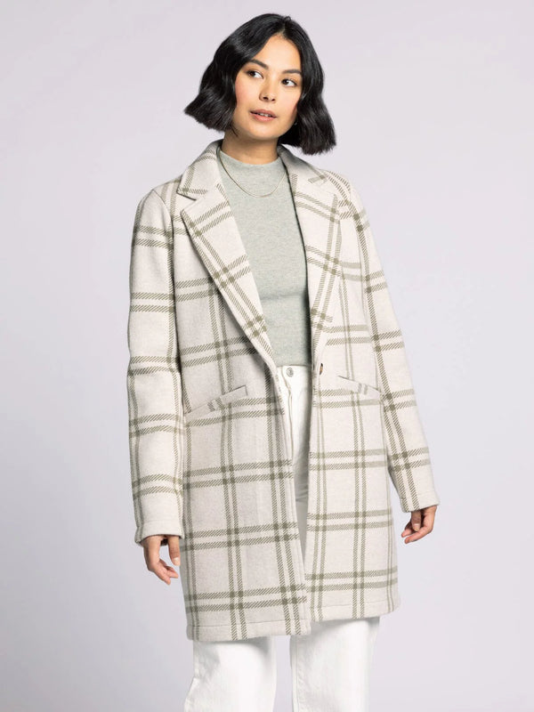 Kenzie Coat Dove Olive Plaid