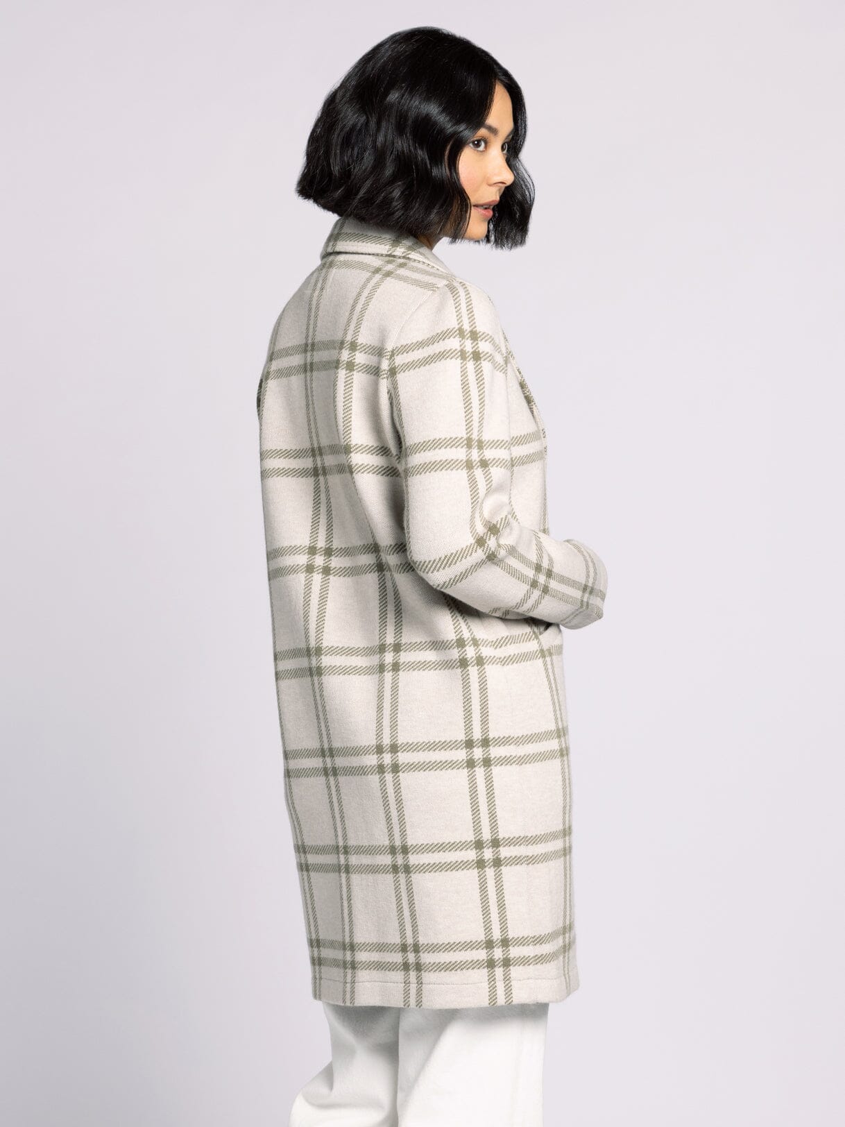 Kenzie Coat Dove Olive Plaid