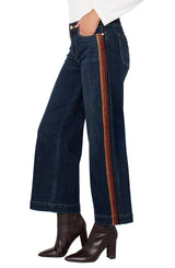 Velvet Trim Stride Wide Leg Jeans Eastmoor