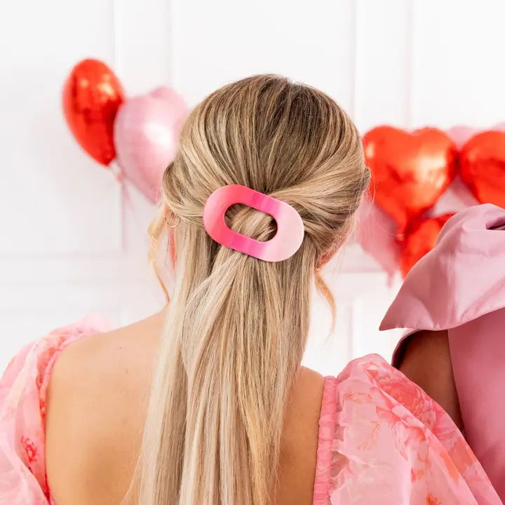 Teleties Medium Flat Round Hair Clip Kiss & Tell