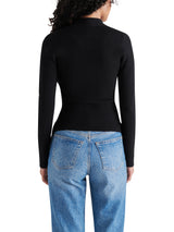 Francesco Front Twist Ribbed Sweater Black
