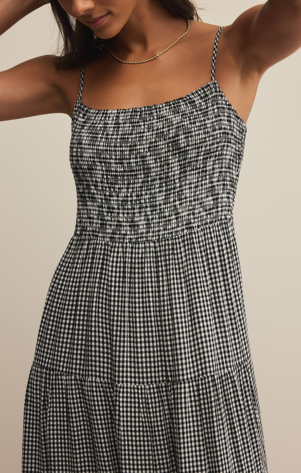 Balos Gingham Maxi Dress Black