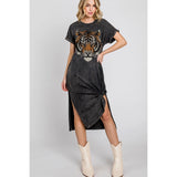 Tiger Face Mineral Dress Black