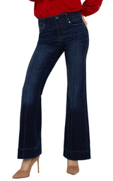Gia Glider Pintuck Flare Jeans Upland