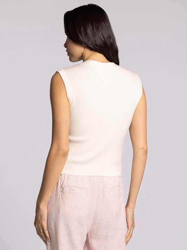 McKenzie Buttoned Sweater Vest White