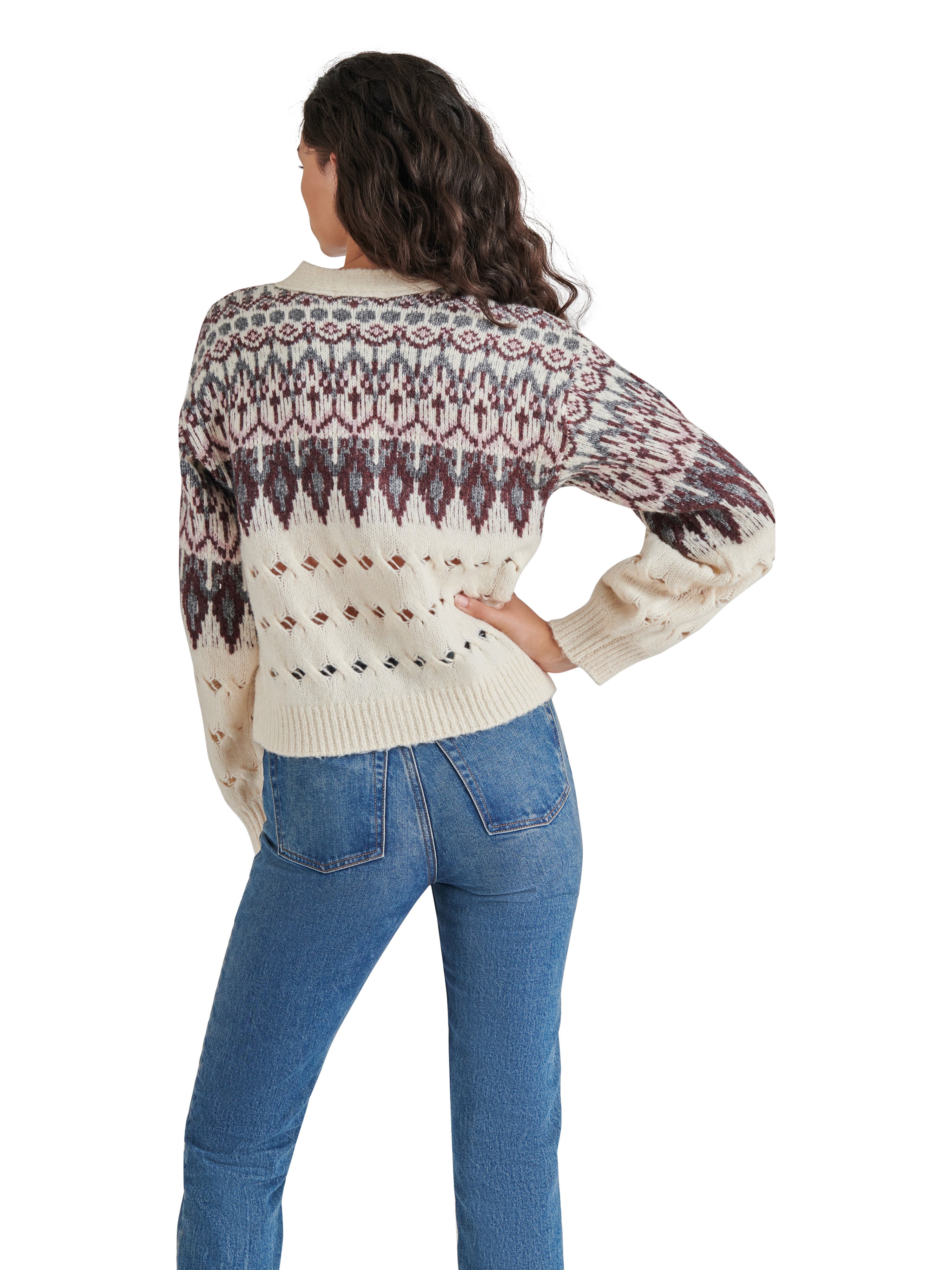 Irisa Fair Isle Cardi Off White