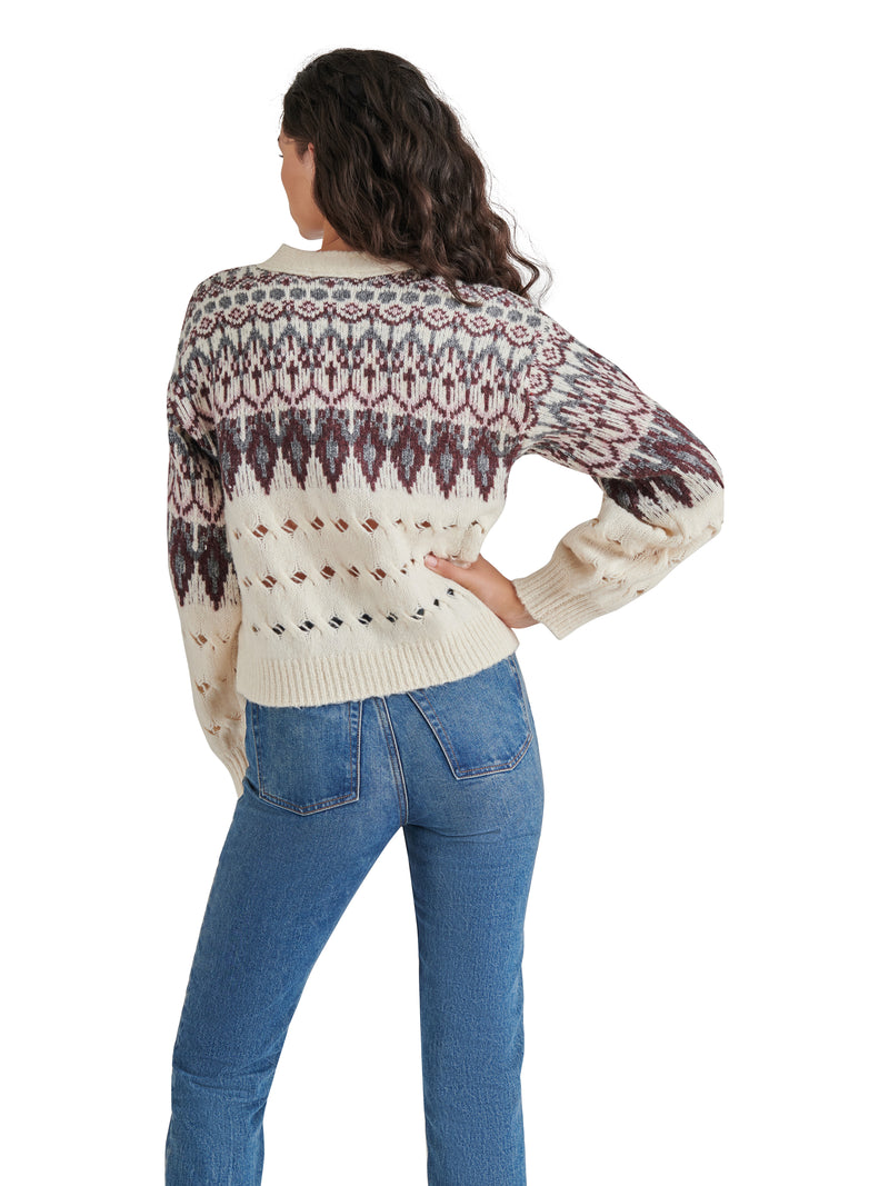 Irisa Fair Isle Cardi Off White