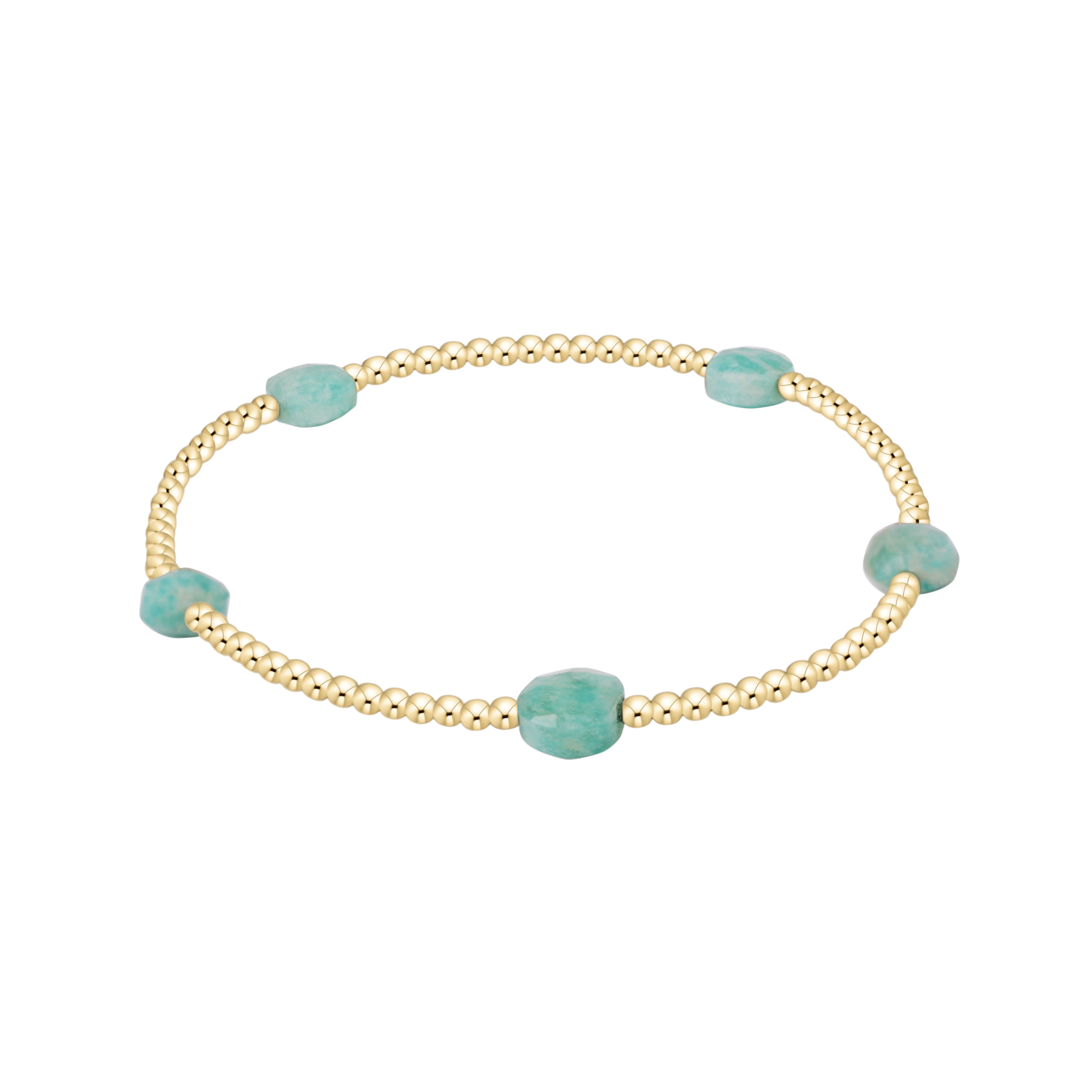 Admire Small Gem 2mm Gold Bracelet Amazonite
