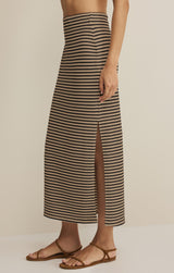 Ainslie Stripe Midi Skirt Putty