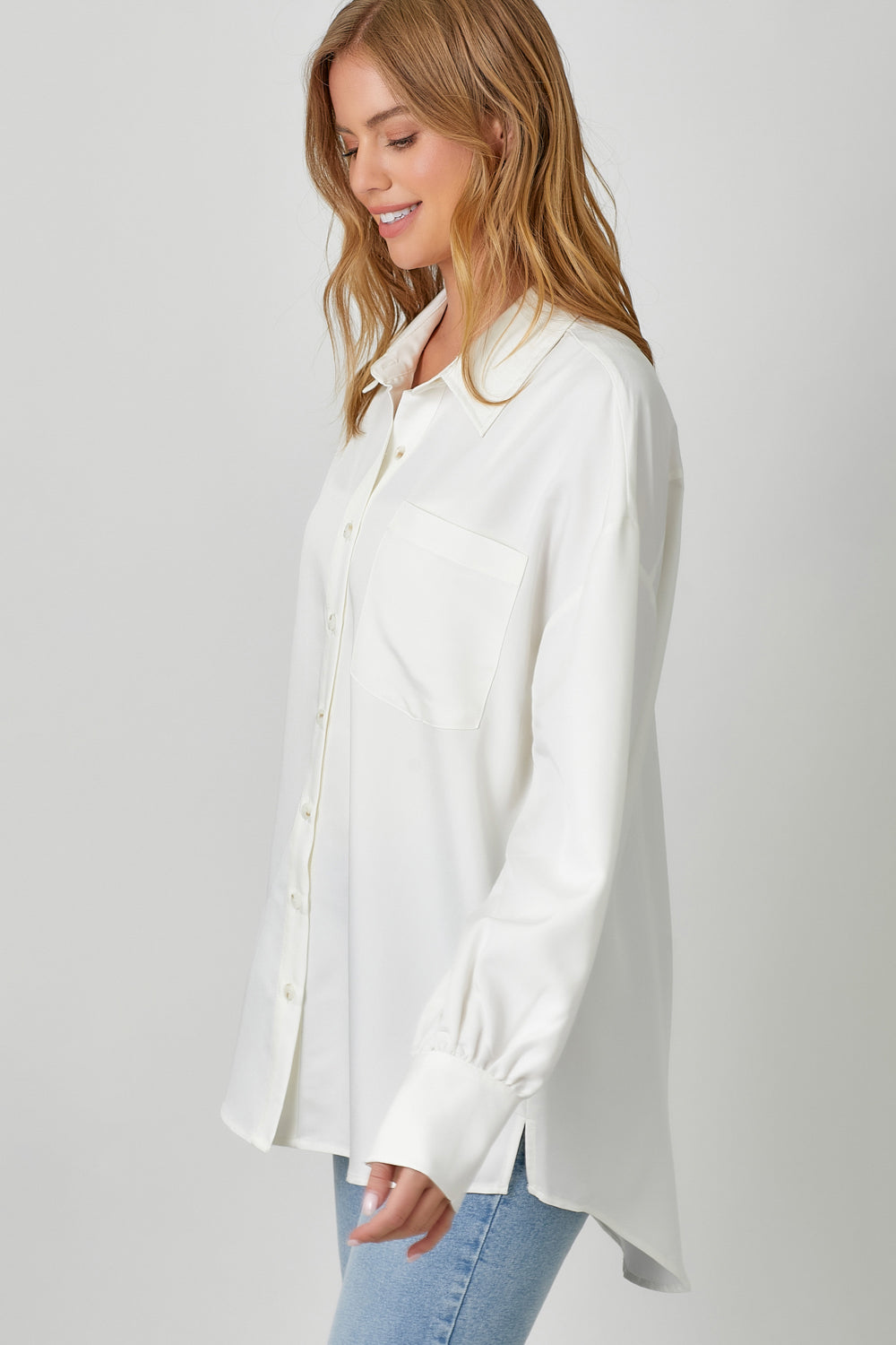 Oversized Button Up Shirt Off White