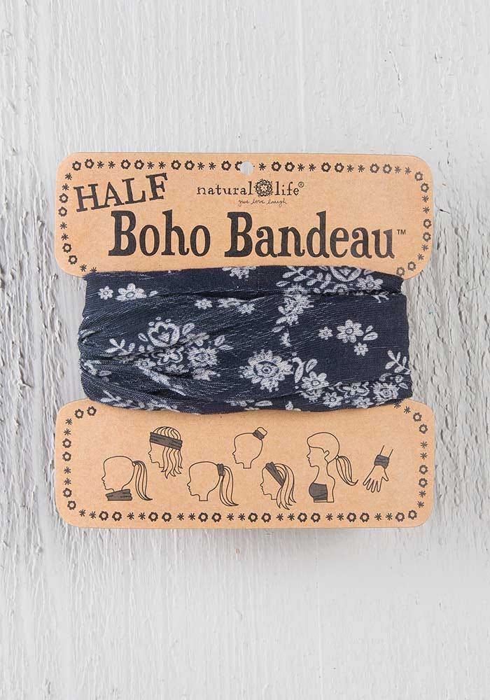 Half Boho Bandeau Navy Wildflowers