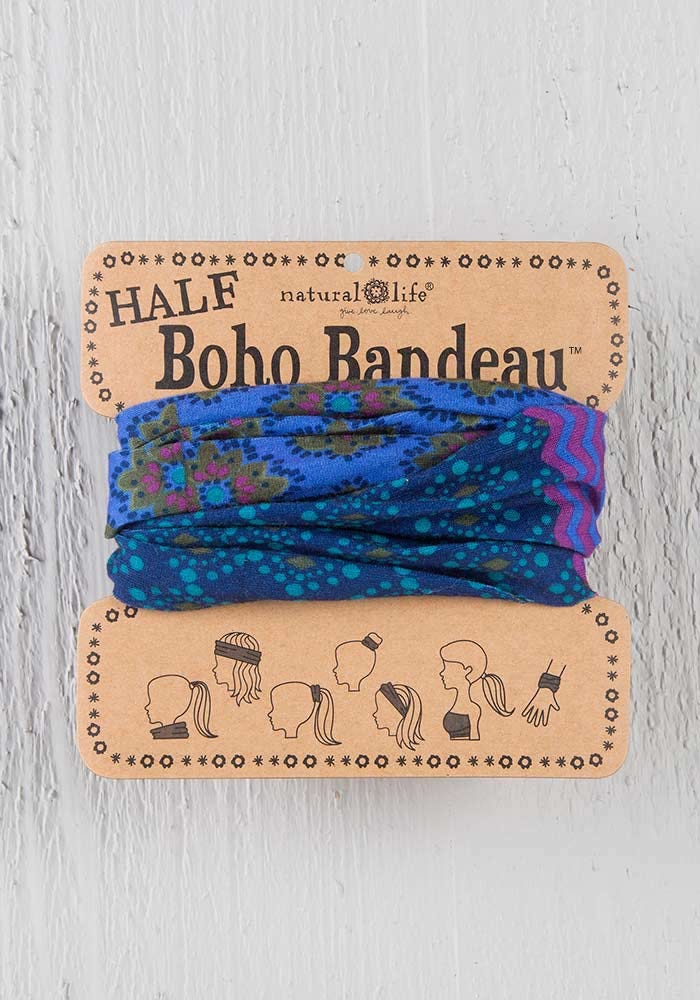 Half Boho Bandeau Wine Floral Border