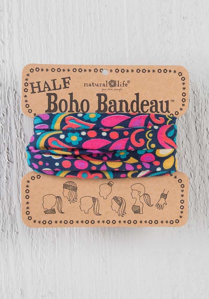 Half Boho Bandeau Navy Wildflowers