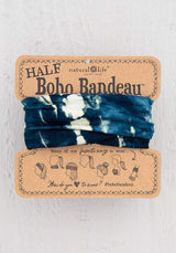 Half Boho Bandeau Floral Printed Blue Cream